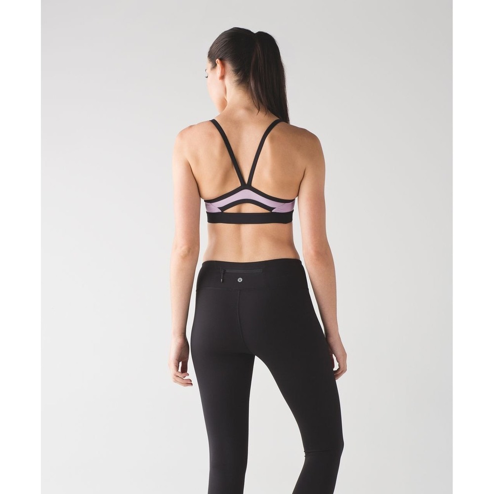 Vintage Lululemon Women Rise and Run Bra Size Size 10 Rose Blush Strappy Running